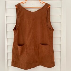 Natural Fiber Quality | Cotton Corduroy Low-Back Jumper Dress Size XL